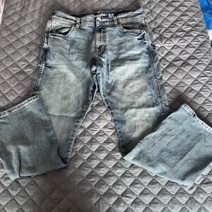 Wrangler Retro Slim Boot Jeans Men’s 34x30 Blue Distressed Denim Tear on  Pocket